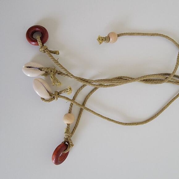 Handmade Seashell Belt Natural Shell and Braided Cord Adjustable Boho New - Picture 7 of 11